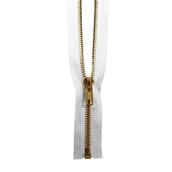 Fermeture à glissière Laiton - 65cm - Blanche