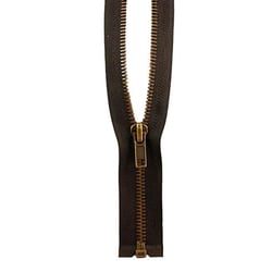 Fermeture à glissière Laiton - 65cm - Marron
