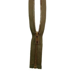 Fermeture à glissière Laiton - 65cm - Vert