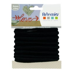 Fil pour tricotin - Noir - 5 mm x 5 m - Artemio
