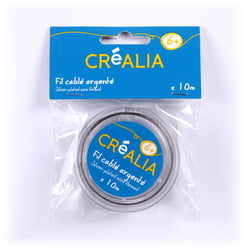10 mètres de fil cablé argenté - Créalia
