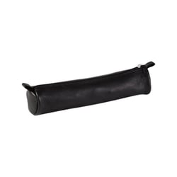 Trousse ronde petit modèle - cuir - noir