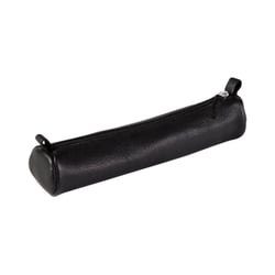 Trousse ronde petit modèle - cuir - noir vieilli