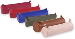 1 trousse Clairefontaine - Cuir naturel - 1 compartiment - Rond - Coloris assortis