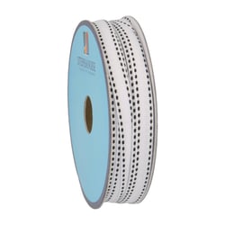 Galon Tiret 10mm - Blanc/Noir - Vendu au décimètre