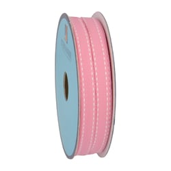 Galon Tiret 10mm - Rose/Blanc - Vendu au décimètre