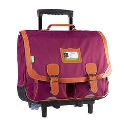 Cartable à roulettes Tann's - Prune - « Les Incontournables »  - 2 compartiments