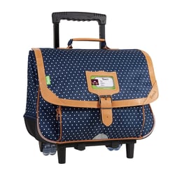 Cartable à roulettes Tann's - Pois Indigo -  2 compartiments