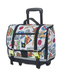 Cartable à roulettes CE2-CM1-CM2 40-41 cm - Logo - Rip Curl - Blanc
