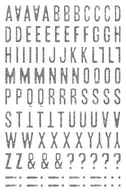 Glitty, Sach 2 pl 10,5x16cm, Alphabet / chiffres, argent