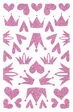 Sachet Glitty Maildor - Cœurs couronnes rose
