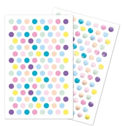 Gommettes Initial Mini ronds métal-pastel - 20 planches de 2260 stickers - 10,5 x 16cm