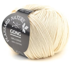Pelote de fil à tricoter 100% coton - Plassard - Gong - Ivoire 937
