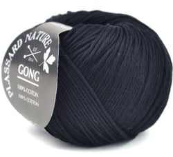Pelote de fil à tricoter 100% coton - Plassard - Gong - Noir 2