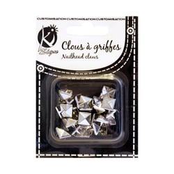 Clous à griffes - carré argent 10x10mm