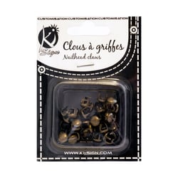 Clous à griffes - rond antic bronze 8mm