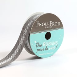 Bobinette Frou-Frou - 4 m x 15 mm - Gros grain - brillant Ciel d'orage