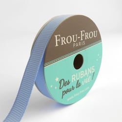 Bobinette Frou-Frou - 6 m x 9 mm - Gros grain - Celeste