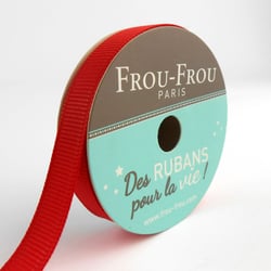 Bobinette Frou-Frou - 6 m x 9 mm - Gros grain - Coquelicot