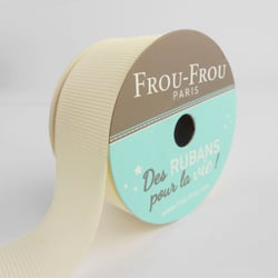 Bobinette Frou-Frou - 5 m x 25 mm - Gros grain - Ivoire nacre
