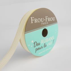 Bobinette Frou-Frou - 6 m x 9 mm - Gros grain - Ivoire nacre