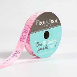 Bobinette Frou-Frou - 5 m x 10 mm - Gros grain - message Ballerine