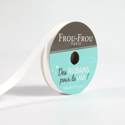 Bobinette Frou-Frou - 6 m x 6 mm - Gros grain - Neige
