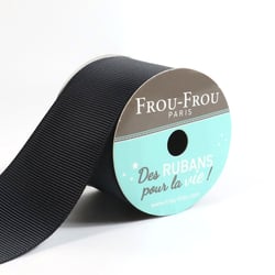 Bobinette Frou-Frou - 4 m x 38 mm - Gros grain - Noir de jais