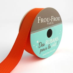 Bobinette Frou-Frou - 6 m x 16 mm - Gros grain - Orange flamboyant