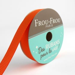 Bobinette Frou-Frou - 6 m x 9 mm - Gros grain - Orange flamboyant