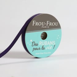 Bobinette Frou-Frou - 6 m x 6 mm - Gros grain - Prune delicate