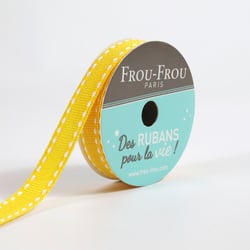 Bobinette Frou-Frou - 4 m x 10 mm - Gros grain - surpique Tournesol