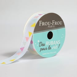 Bobinette Frou-Frou - 4 m x 16 mm - Gros grain - thème Celeste