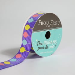 Bobinette Frou-Frou - 4 m x 16 mm - Gros grain - thème Violette