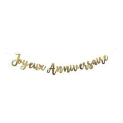 Guirlande joyeux anniversaire - or métallisé