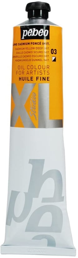 Tube 200 ml de peinture à l'huile Pébéo Studio - XL - jaune cadmium foncé - Fine
