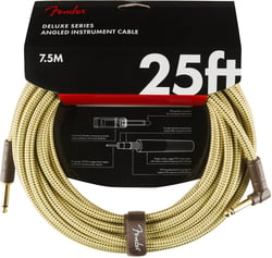 Fender Deluxe 25 - Câble tweed pour instrument - 7,5 m - Jaune