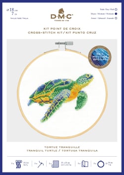 Kit de broderie - Tortue tranquille - 18 cm
