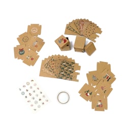 Ensemble calendrier de l'avent - 24 boîtes kraft Noël - Créalia