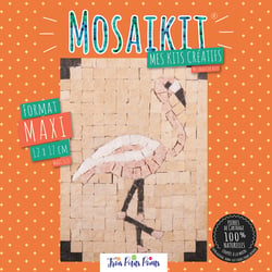Kit Mosaîque complet 100 naturelles  Flamant rose  MAXI 17x12 MOSAIKIT