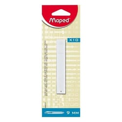 Lot de 10 lames universelles pour cutter - 9 mm de largeur - Maped