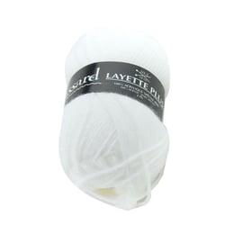 Pelote de fil à tricoter 100% acrylique - Plassard - Layette Plus - Blanc 200