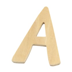 Lettre A - bois arrondi - 6 cm