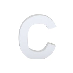 Lettre C majuscule - carton blanc - 12 cm