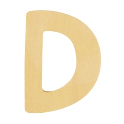 LETTRE D BOIS ARRONDIE 6CM