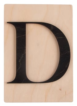 Lettre en bois D Rayher - Noir