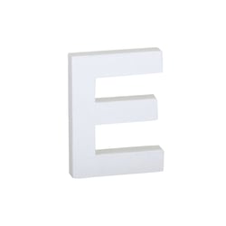 Lettre E majuscule - carton blanc - 12 cm