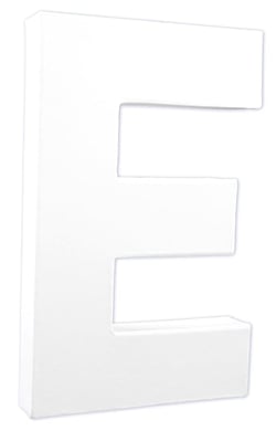 Décopatch Lettre E en papier mâché blanc - 20,5 cm