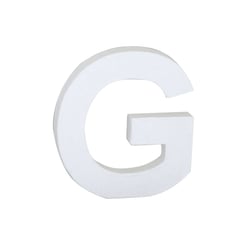 Lettre G majuscule - carton blanc - 12 cm