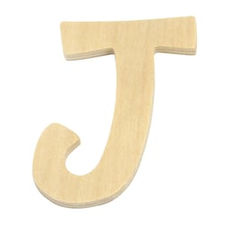 LETTRE J BOIS ARRONDIE 6CM